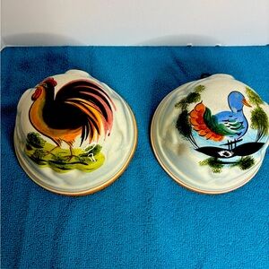 Vintage Bassano ABC Rooster and Duck Wall Art Molds. Made in Italy